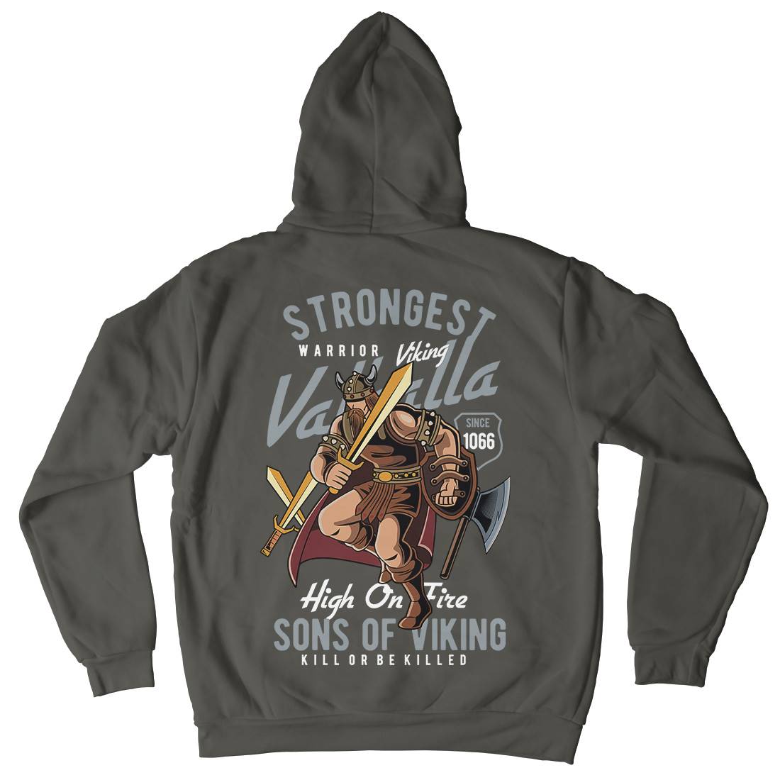 Strongest Viking Mens Hoodie With Pocket Warriors C455
