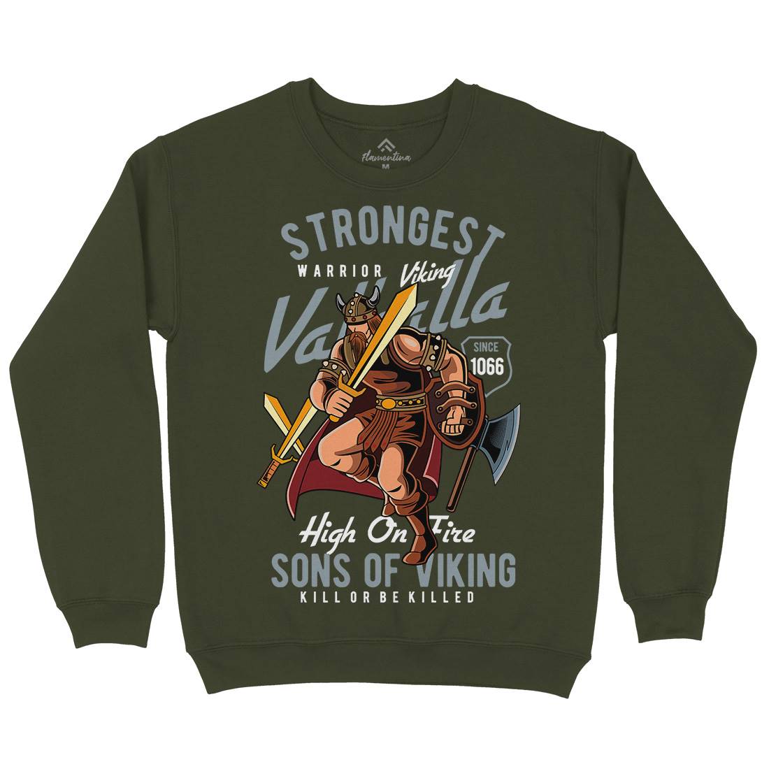 Strongest Viking Mens Crew Neck Sweatshirt Warriors C455