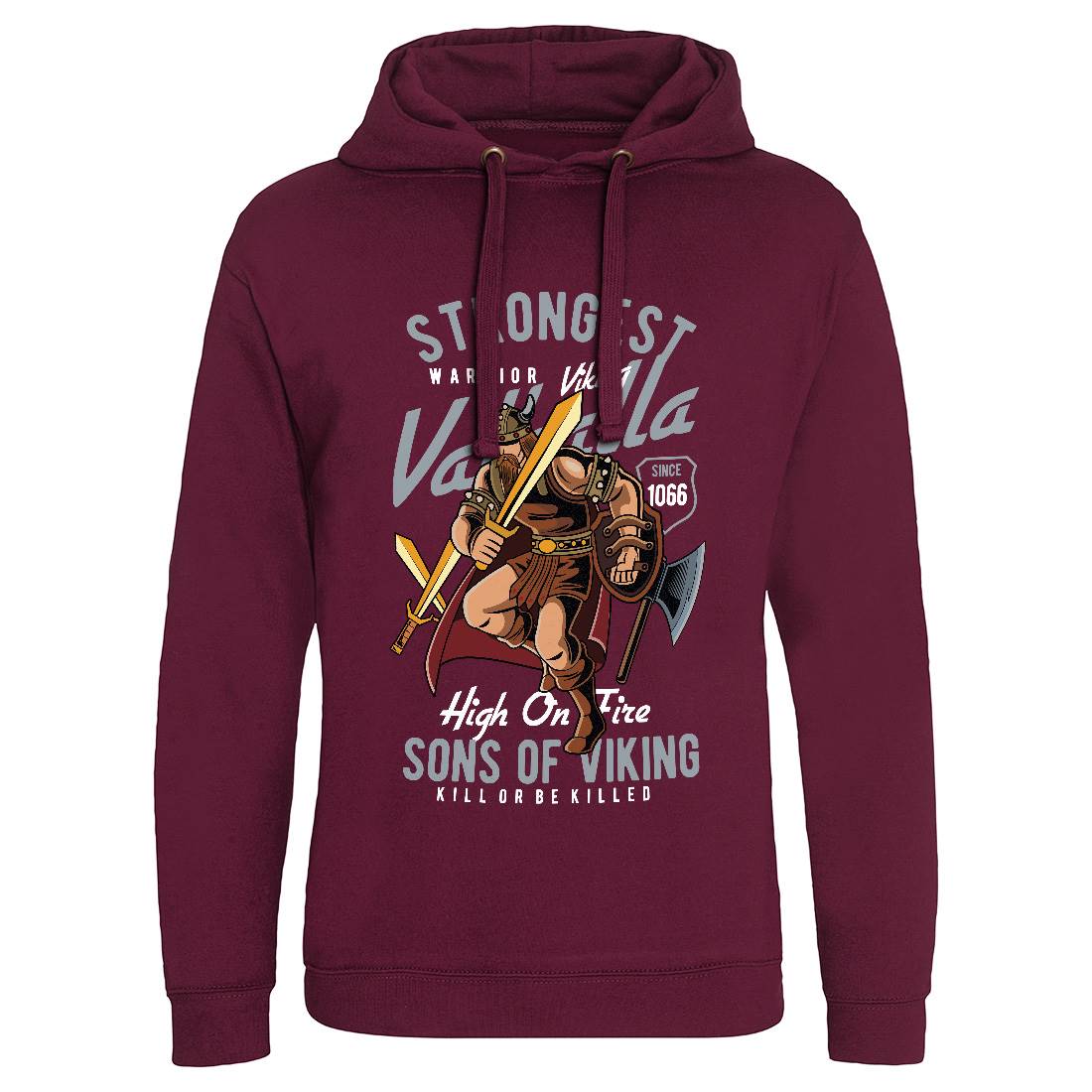 Strongest Viking Mens Hoodie Without Pocket Warriors C455