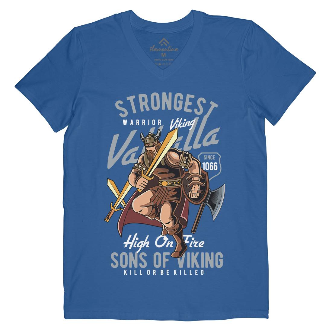 Strongest Viking Mens V-Neck T-Shirt Warriors C455