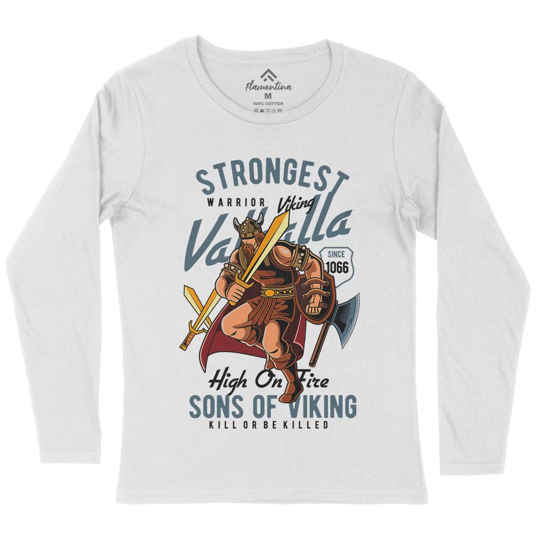 Strongest Viking Womens Long Sleeve T-Shirt Warriors C455