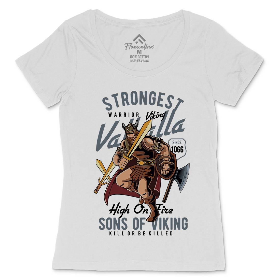 Strongest Viking Womens Scoop Neck T-Shirt Warriors C455
