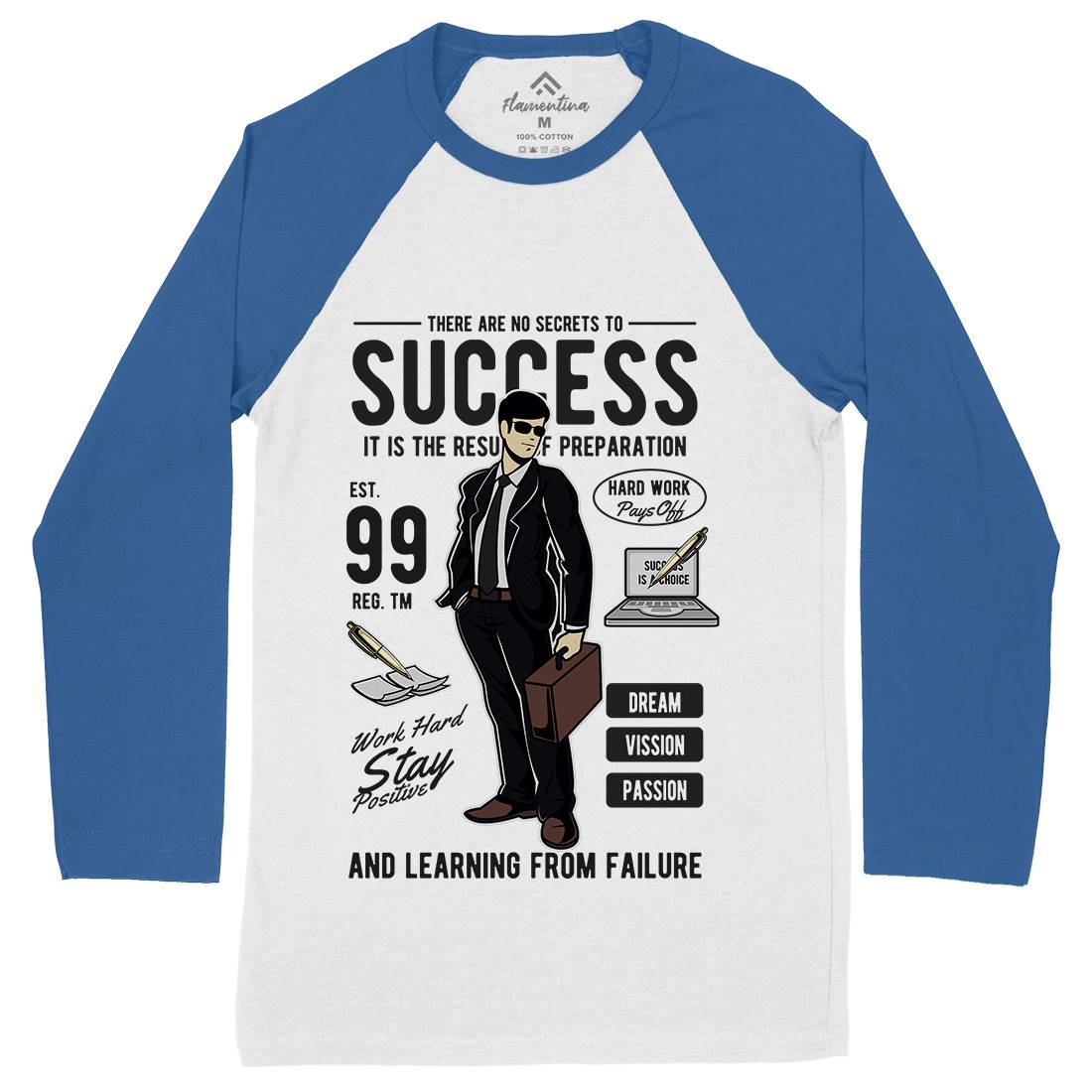 Success Mens Long Sleeve Baseball T-Shirt Work C456
