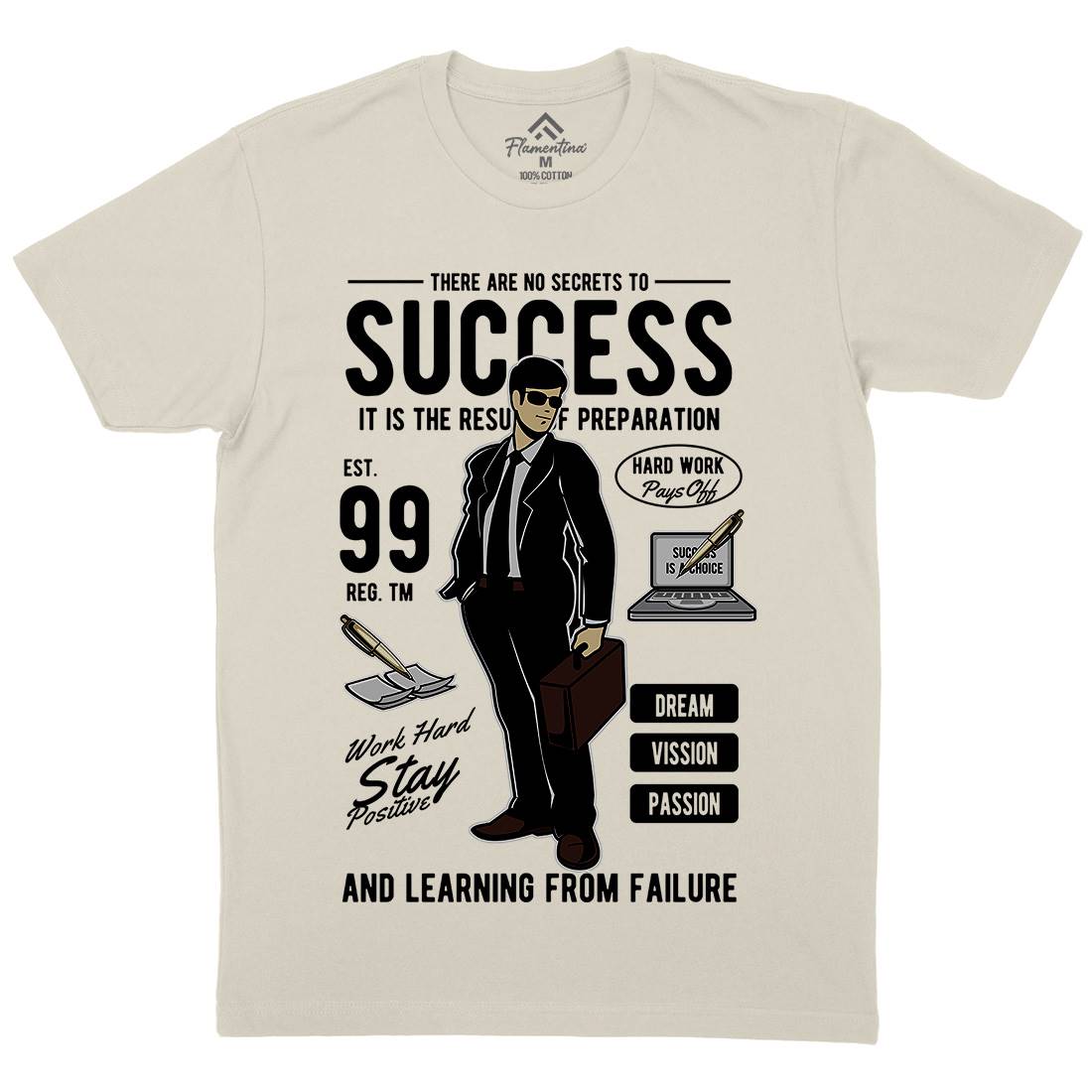 Success Mens Organic Crew Neck T-Shirt Work C456