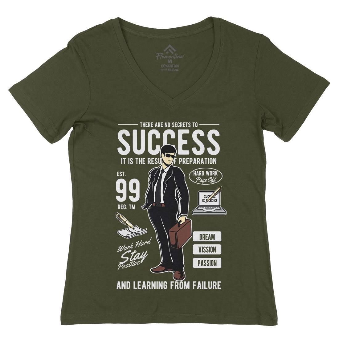 Success Womens Organic V-Neck T-Shirt Work C456