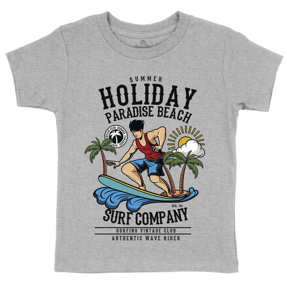 Summer Holiday Kids Crew Neck T-Shirt Surf C457