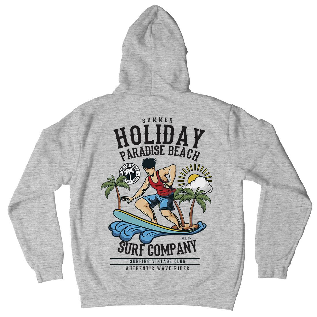Summer Holiday Mens Hoodie With Pocket Surf C457