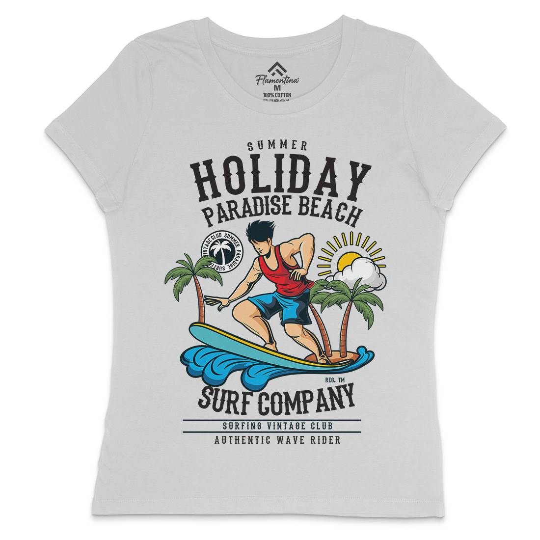 Summer Holiday Womens Crew Neck T-Shirt Surf C457