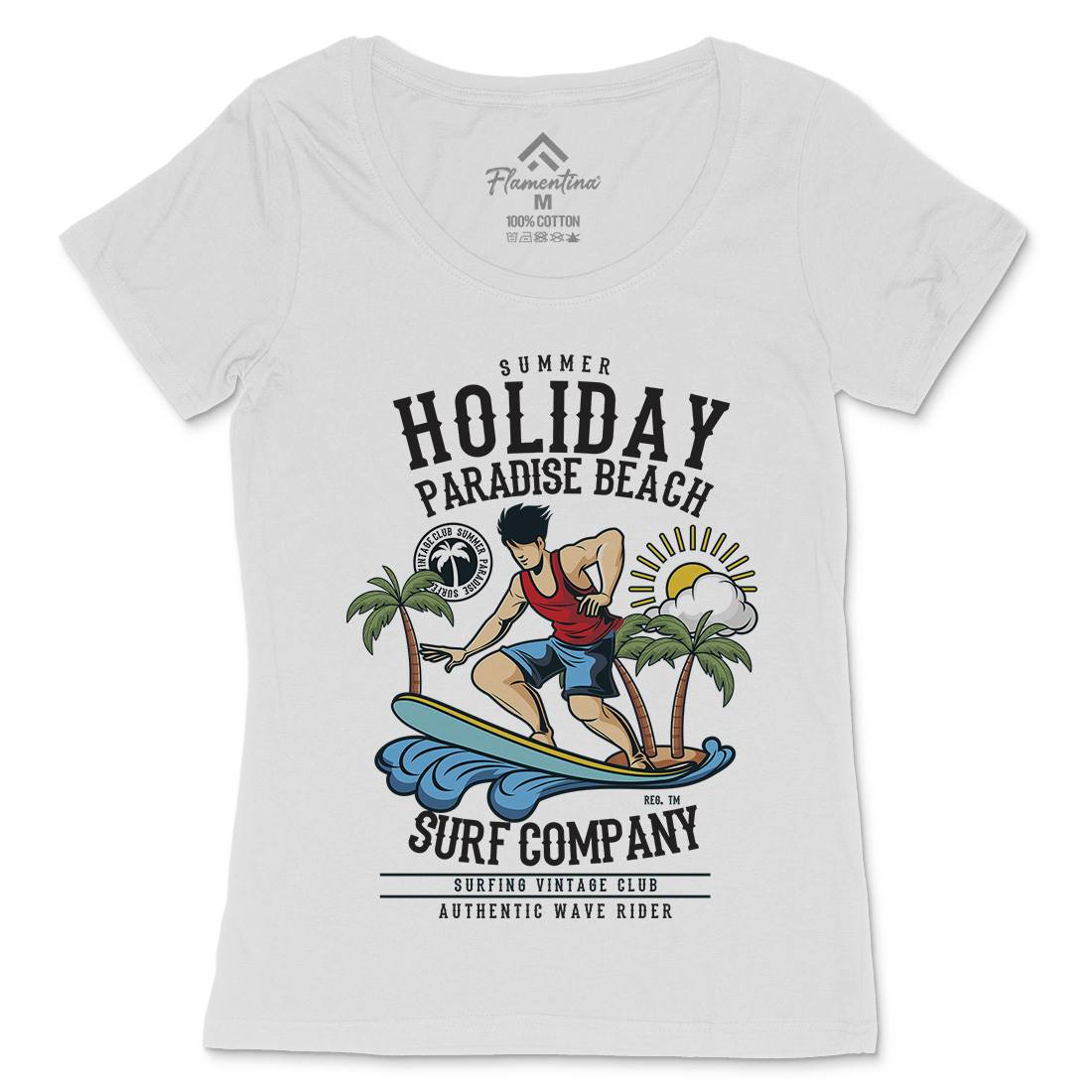 Summer Holiday Womens Scoop Neck T-Shirt Surf C457