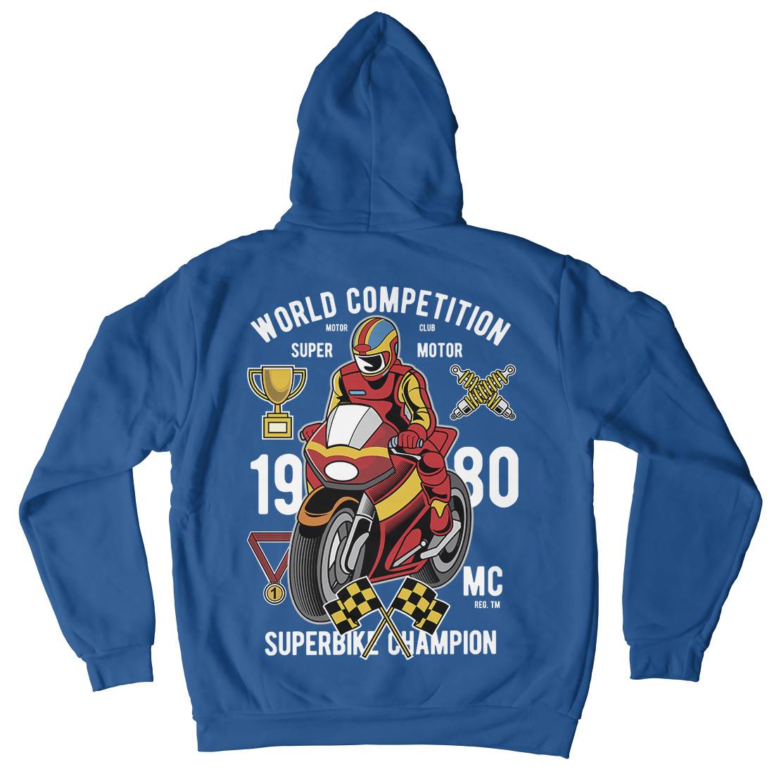 Super Bike World Competition Mens Hoodie With Pocket Motorcycles C458