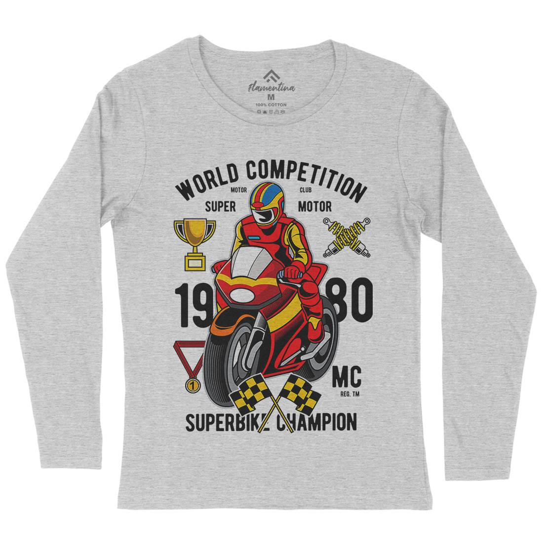 Super Bike World Competition Womens Long Sleeve T-Shirt Motorcycles C458