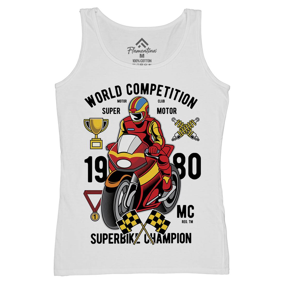 Super Bike World Competition Womens Organic Tank Top Vest Motorcycles C458
