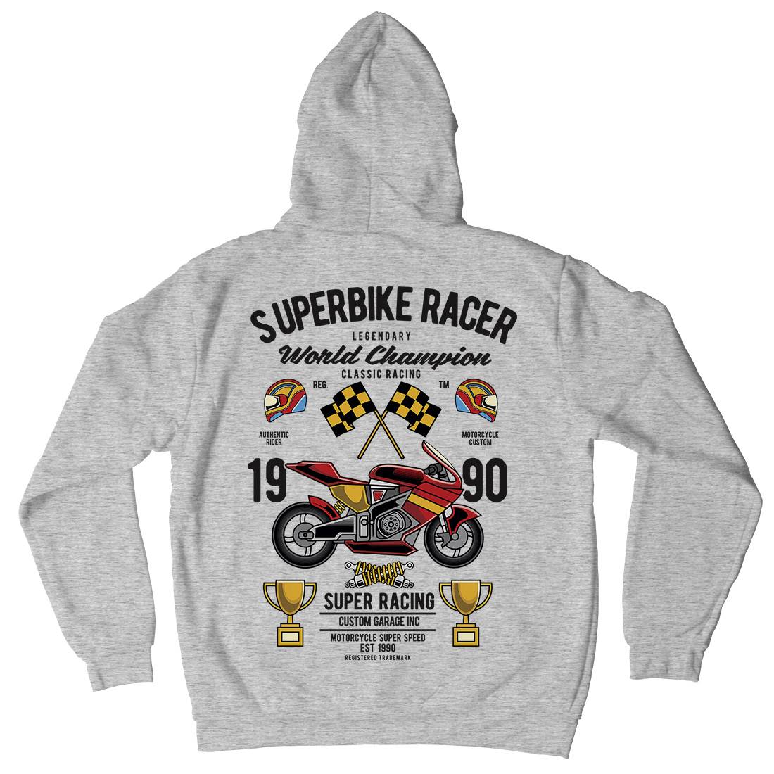 Superbike Racer Kids Crew Neck Hoodie Motorcycles C459