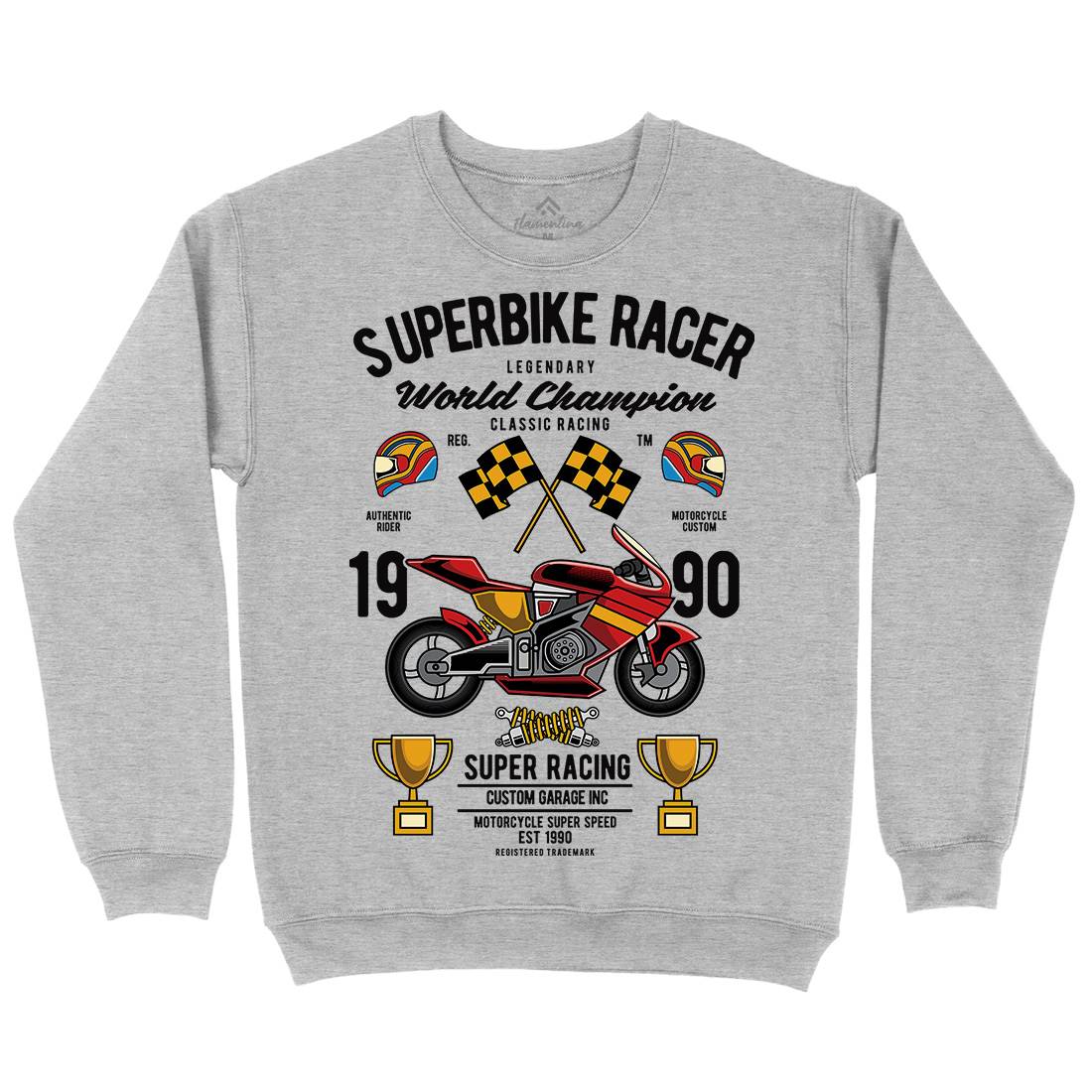 Superbike Racer Kids Crew Neck Sweatshirt Motorcycles C459