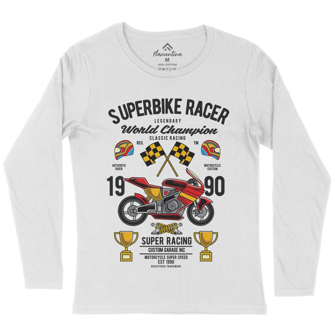 Superbike Racer Womens Long Sleeve T-Shirt Motorcycles C459
