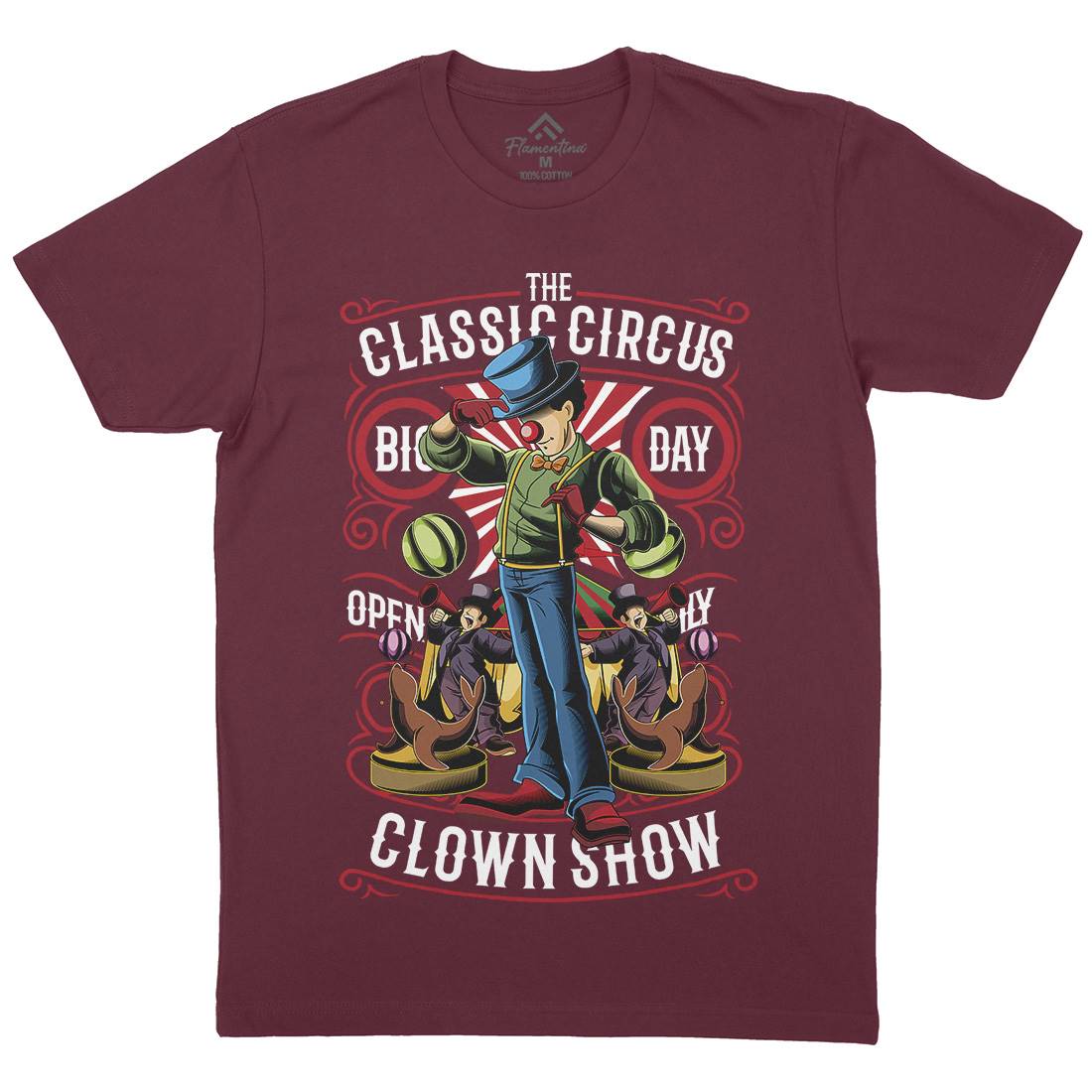 Classic Circus Mens Crew Neck T-Shirt Retro C461