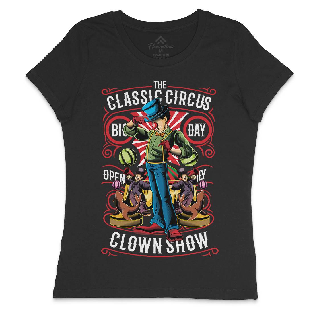 Classic Circus Womens Crew Neck T-Shirt Retro C461