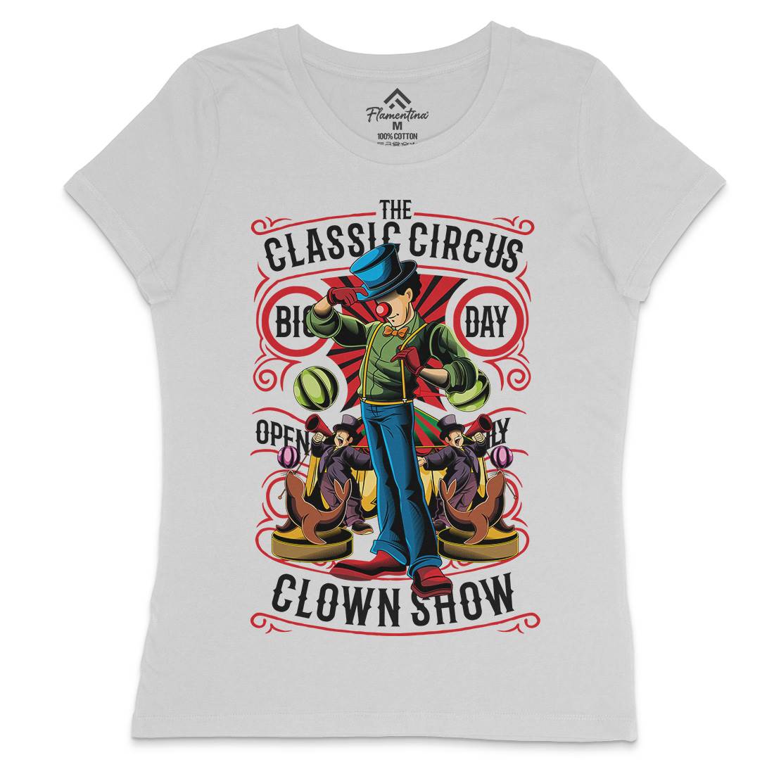 Classic Circus Womens Crew Neck T-Shirt Retro C461
