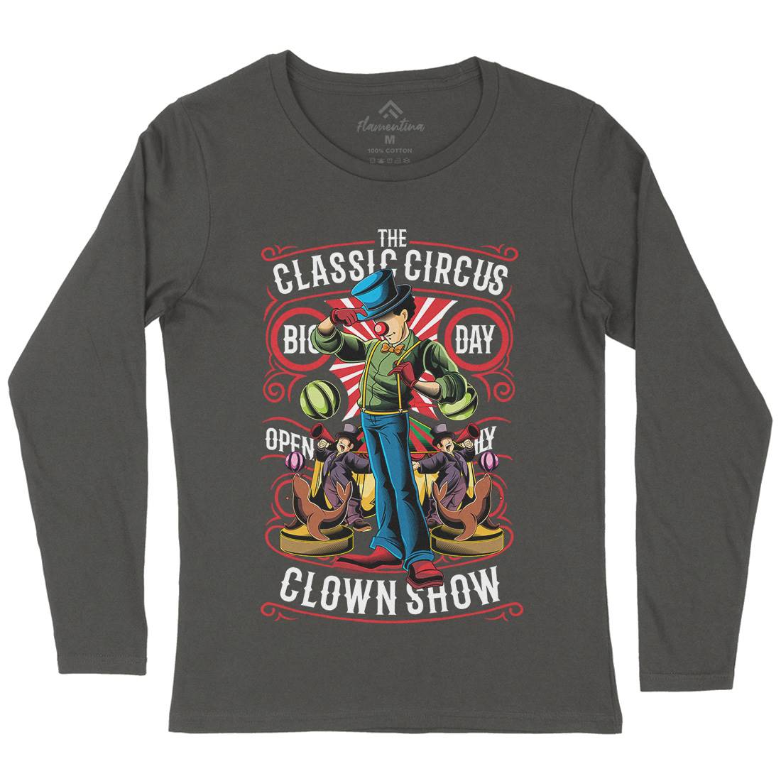 Classic Circus Womens Long Sleeve T-Shirt Retro C461