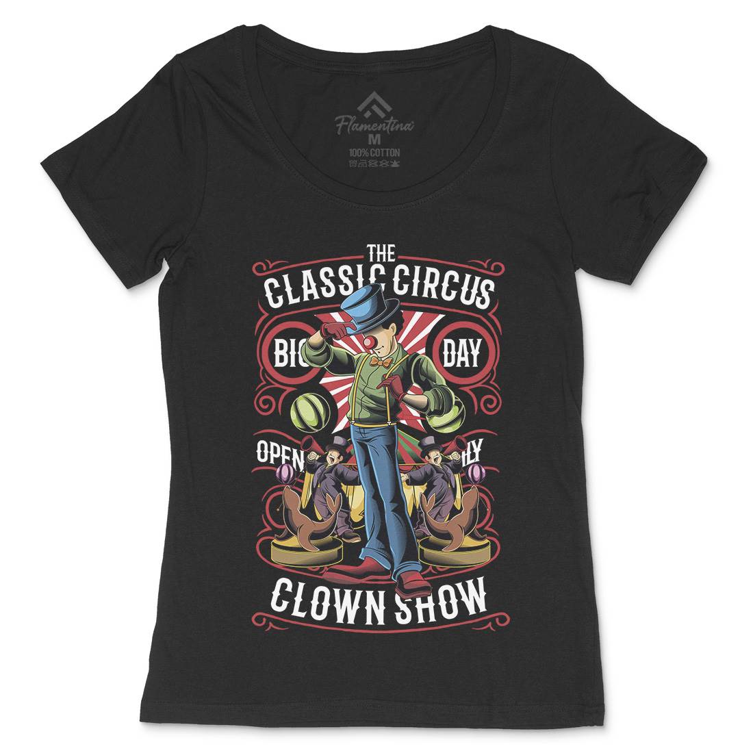 Classic Circus Womens Scoop Neck T-Shirt Retro C461