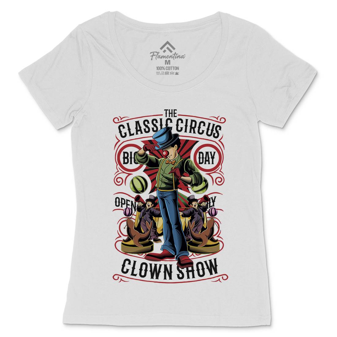 Classic Circus Womens Scoop Neck T-Shirt Retro C461