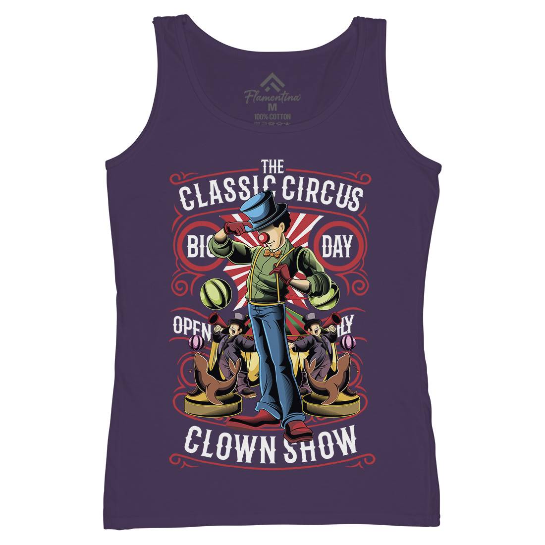 Classic Circus Womens Organic Tank Top Vest Retro C461