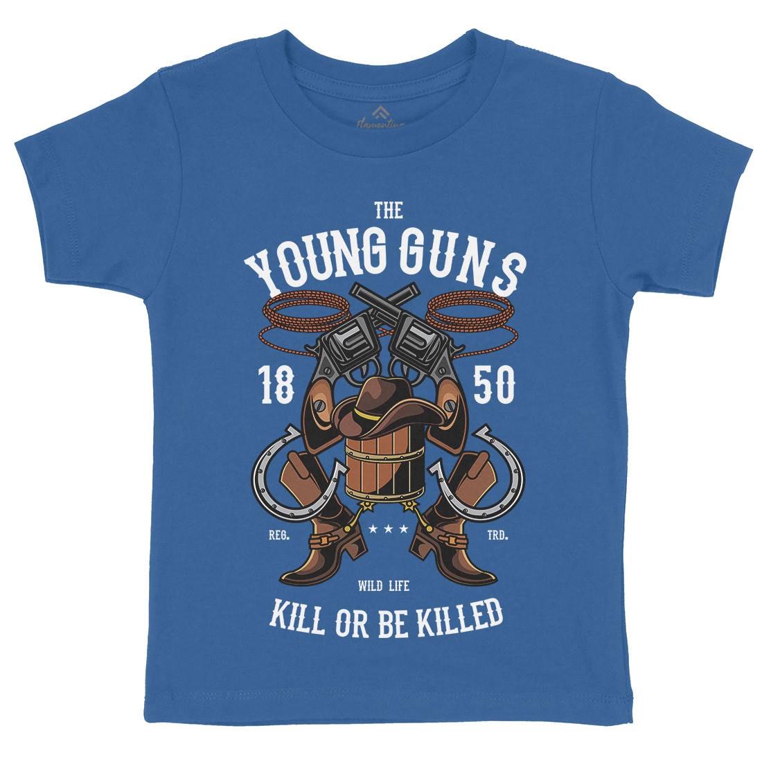 The Young Guns Kids Organic Crew Neck T-Shirt American C462