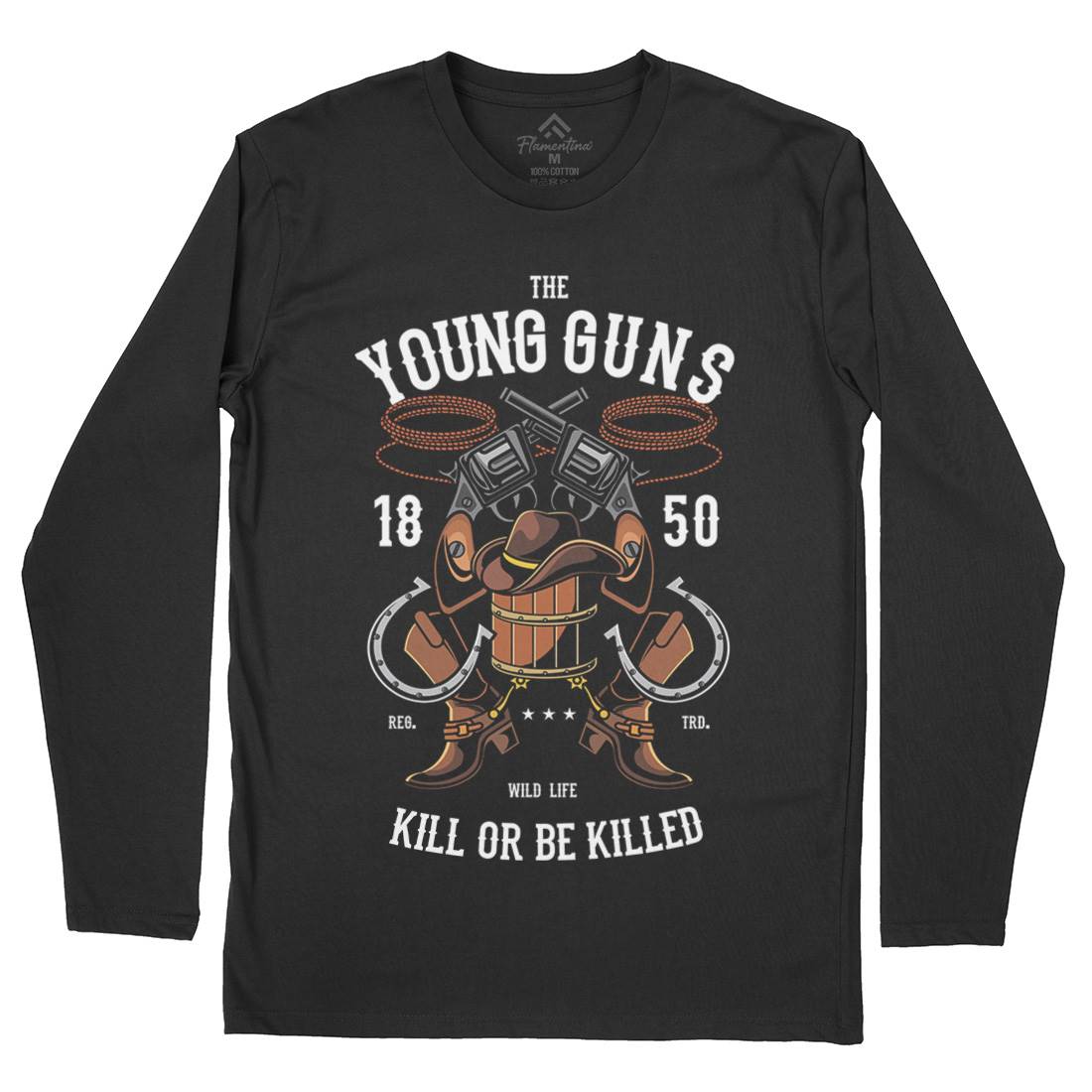 The Young Guns Mens Long Sleeve T-Shirt American C462