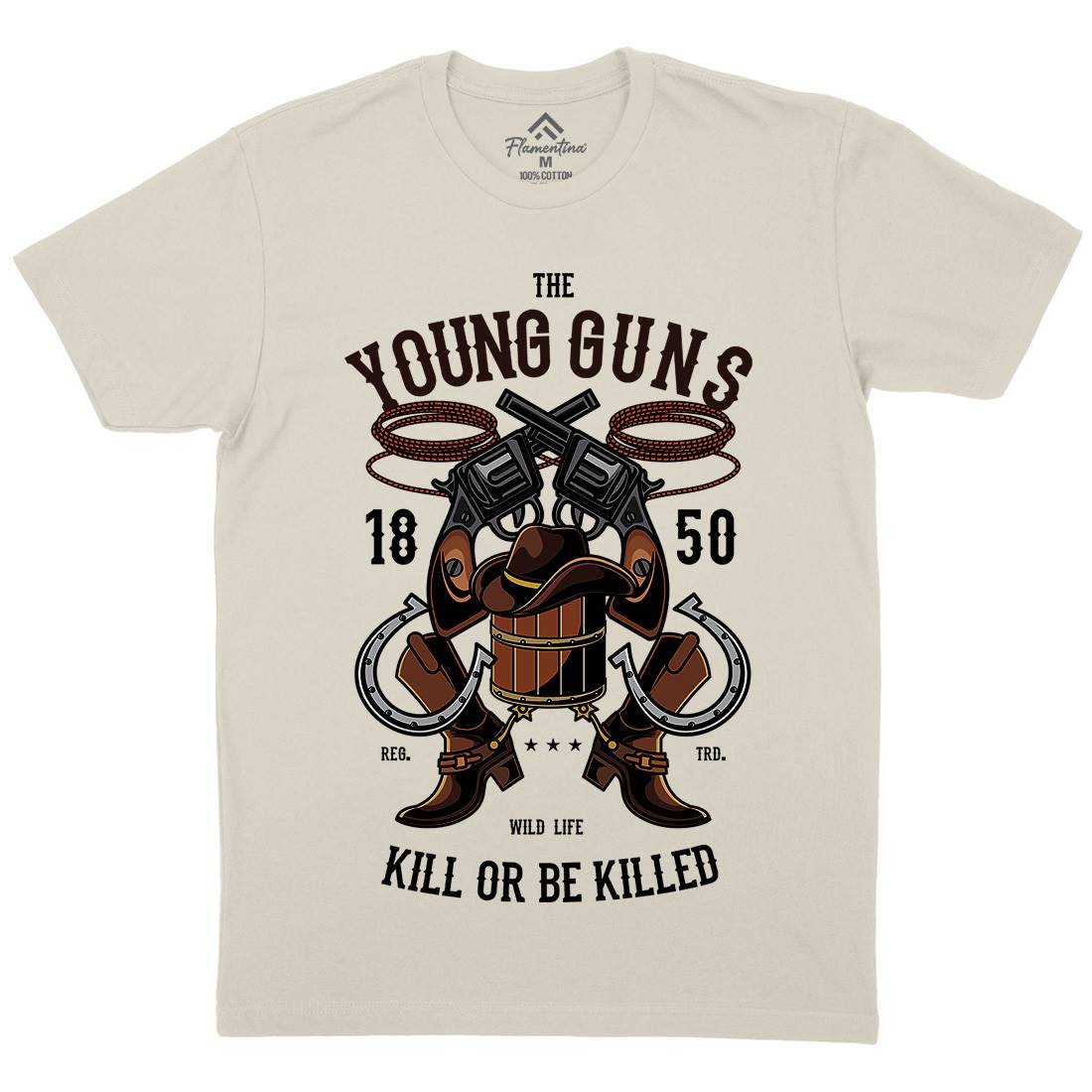The Young Guns Mens Organic Crew Neck T-Shirt American C462