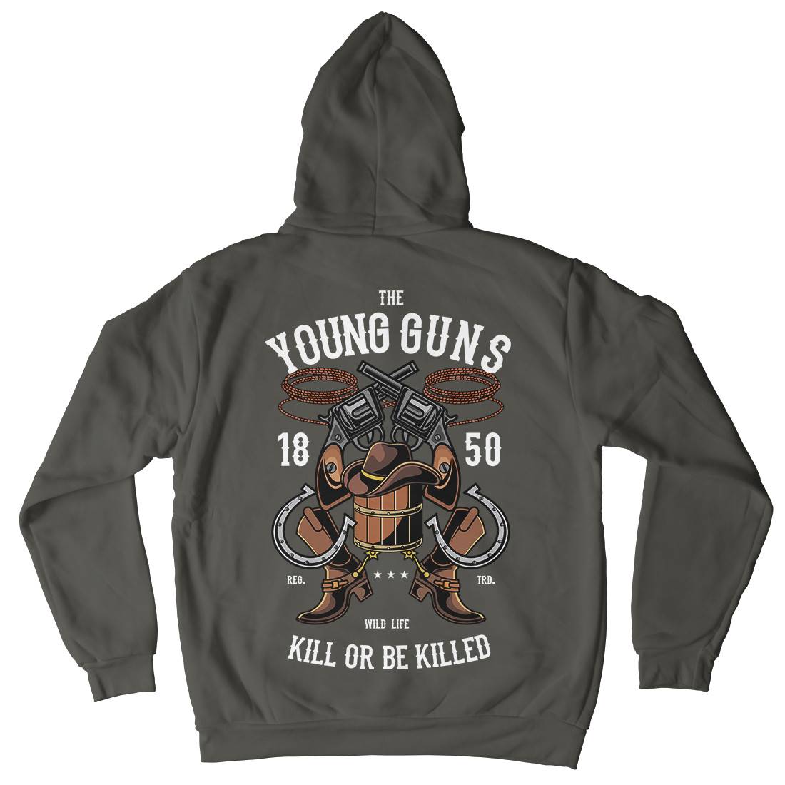 The Young Guns Mens Hoodie With Pocket American C462