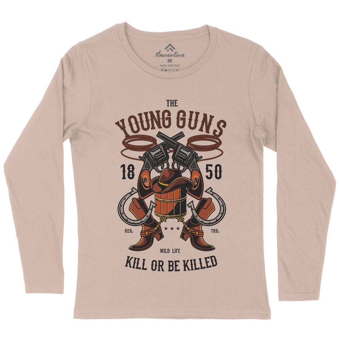 The Young Guns Womens Long Sleeve T-Shirt American C462