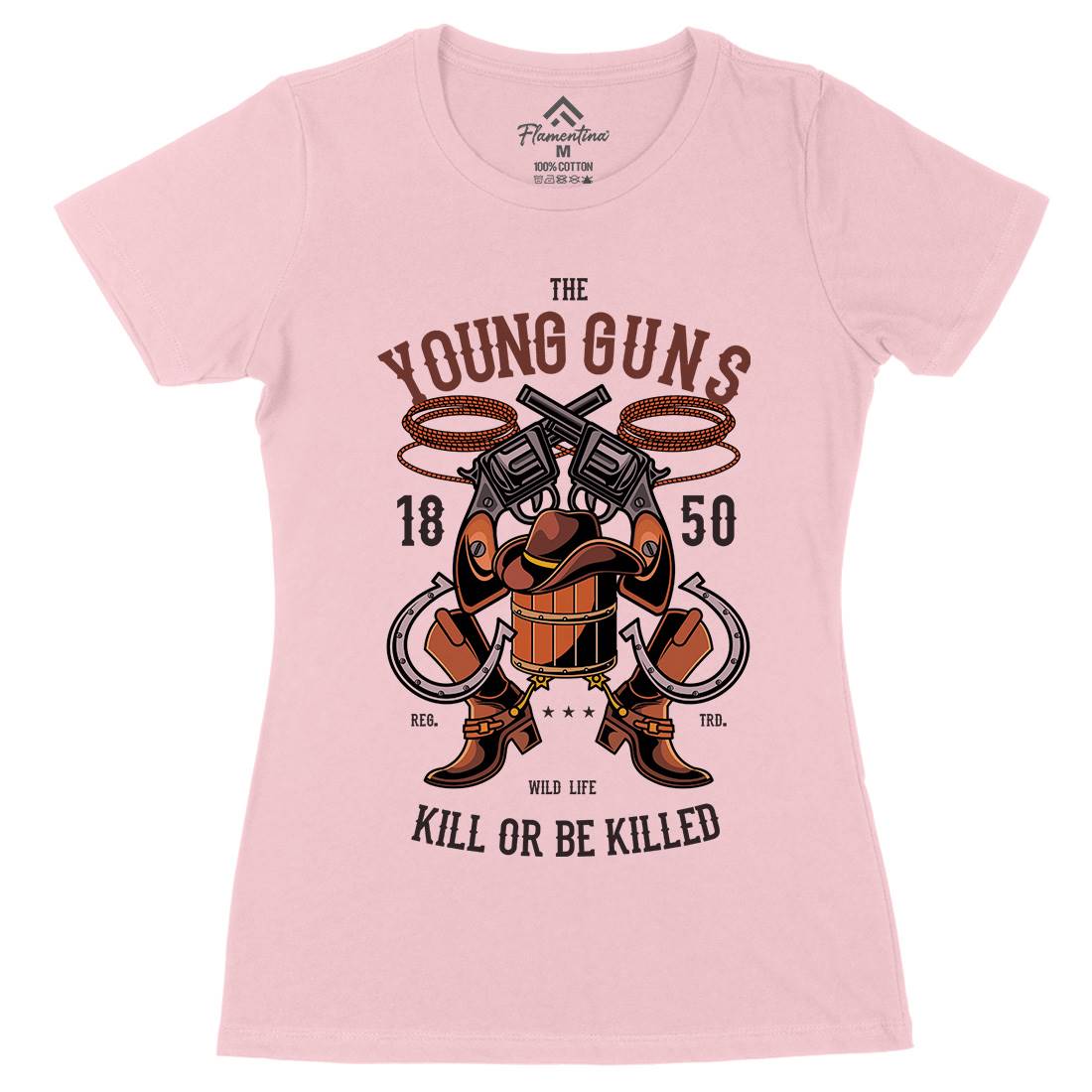 The Young Guns Womens Organic Crew Neck T-Shirt American C462