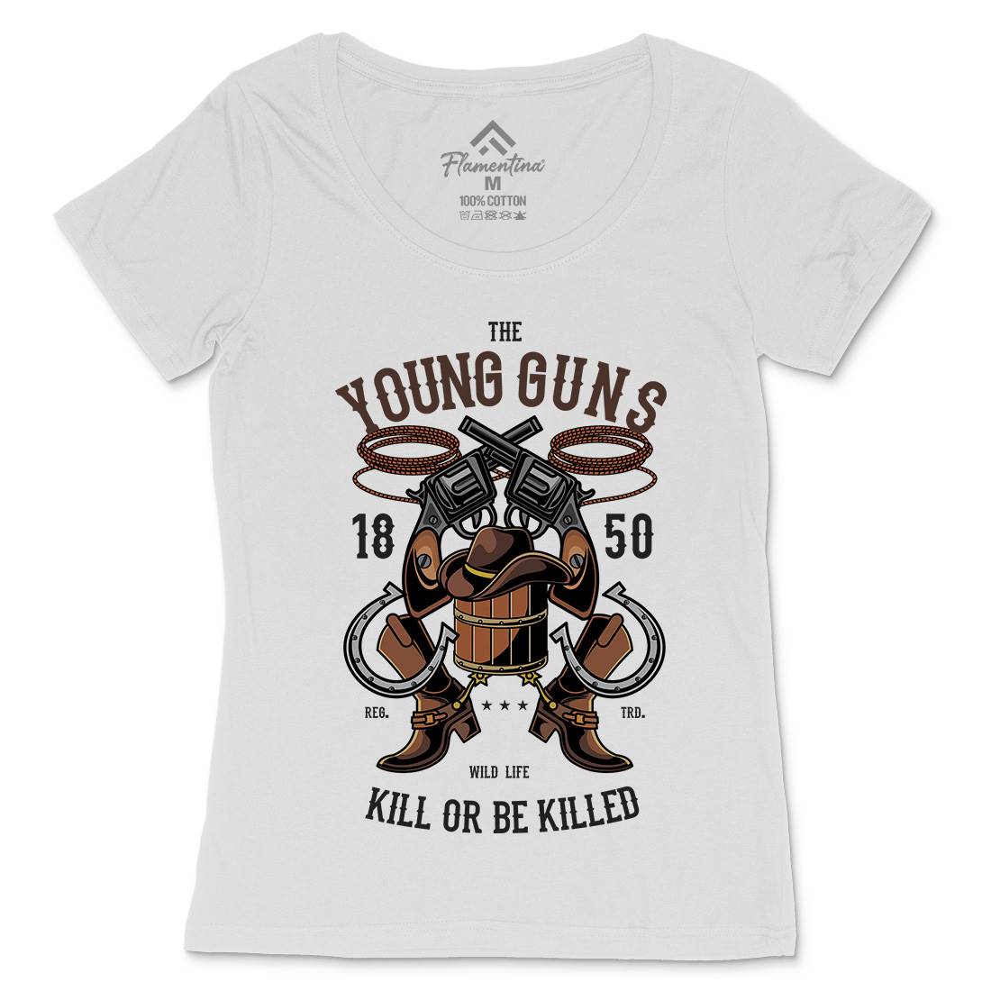 The Young Guns Womens Scoop Neck T-Shirt American C462