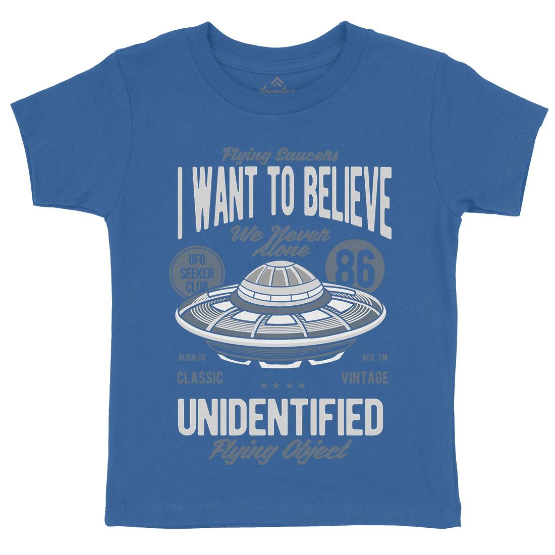 Ufo Kids Crew Neck T-Shirt Space C463