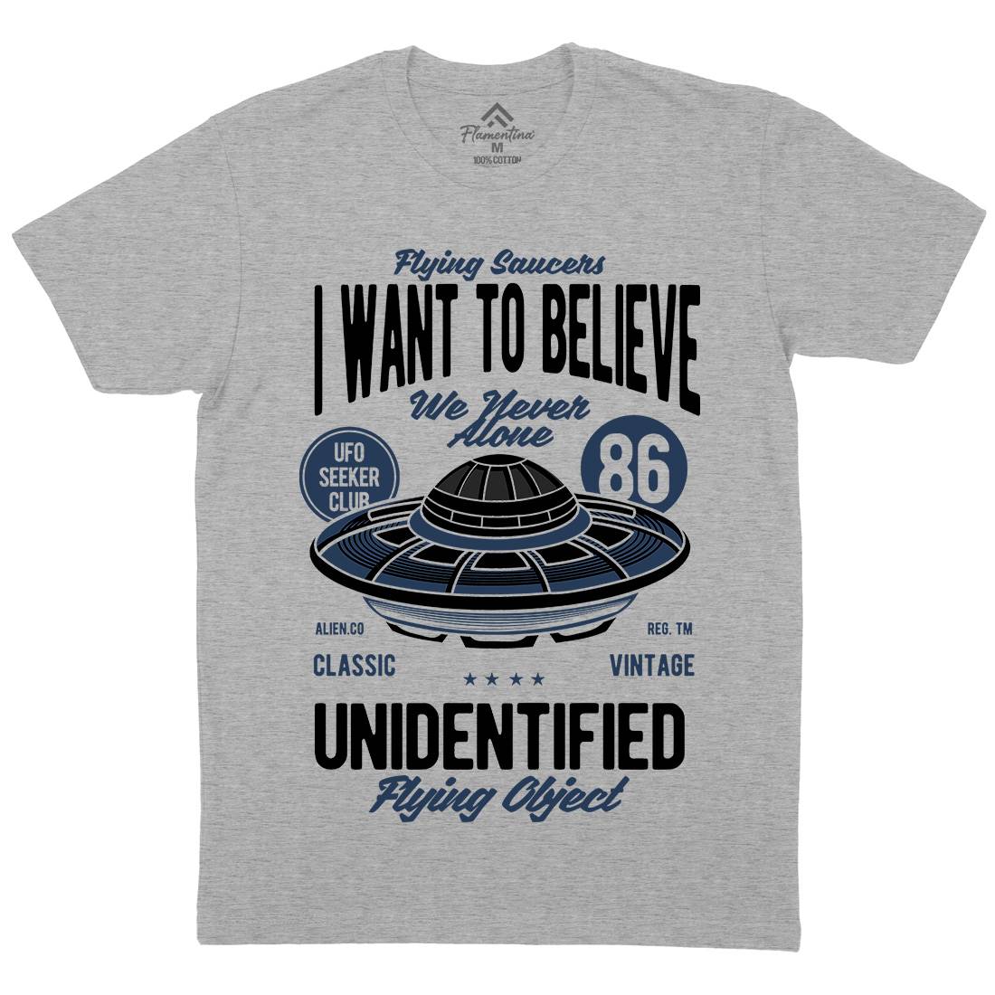 Ufo Mens Crew Neck T-Shirt Space C463