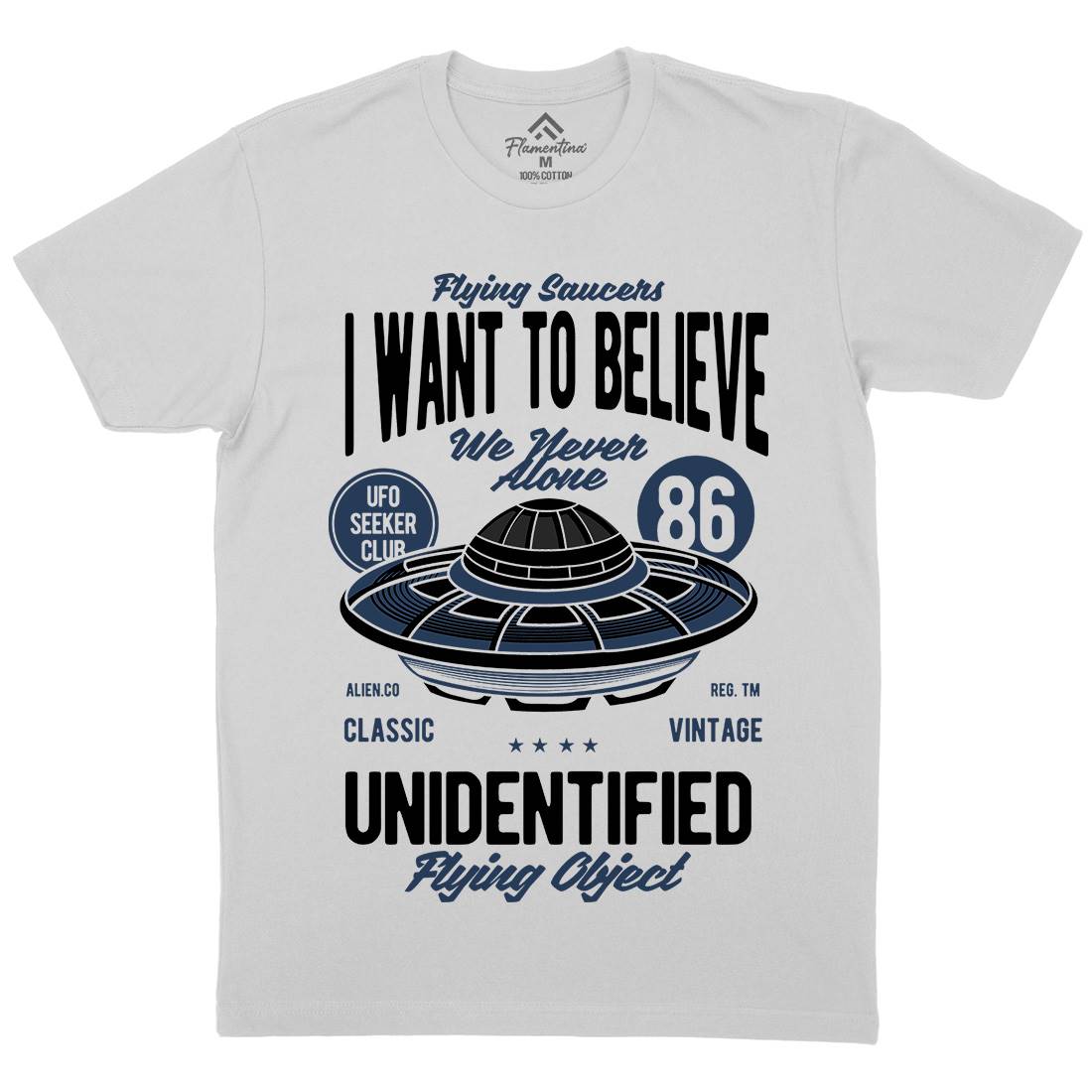 Ufo Mens Crew Neck T-Shirt Space C463
