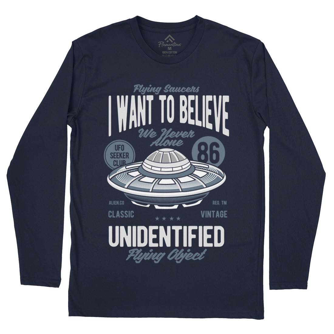 Ufo Mens Long Sleeve T-Shirt Space C463