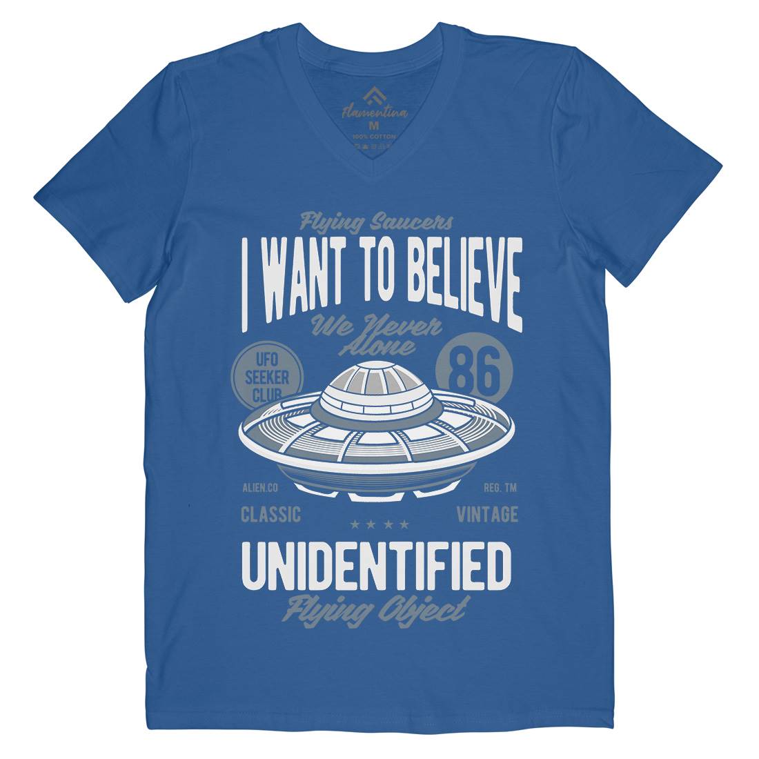Ufo Mens V-Neck T-Shirt Space C463