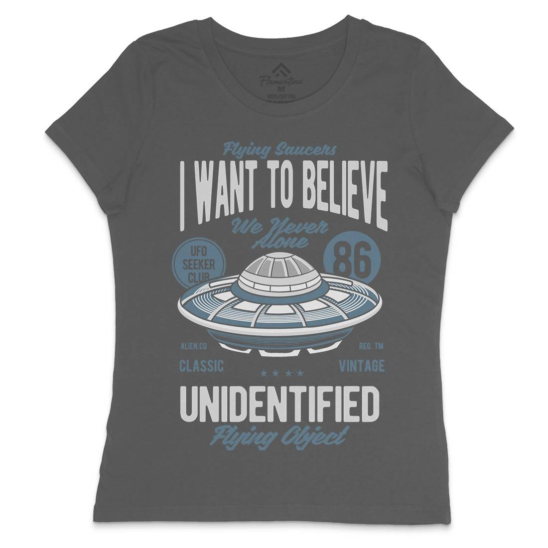 Ufo Womens Crew Neck T-Shirt Space C463