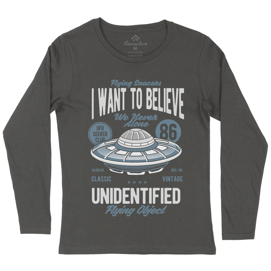 Ufo Womens Long Sleeve T-Shirt Space C463