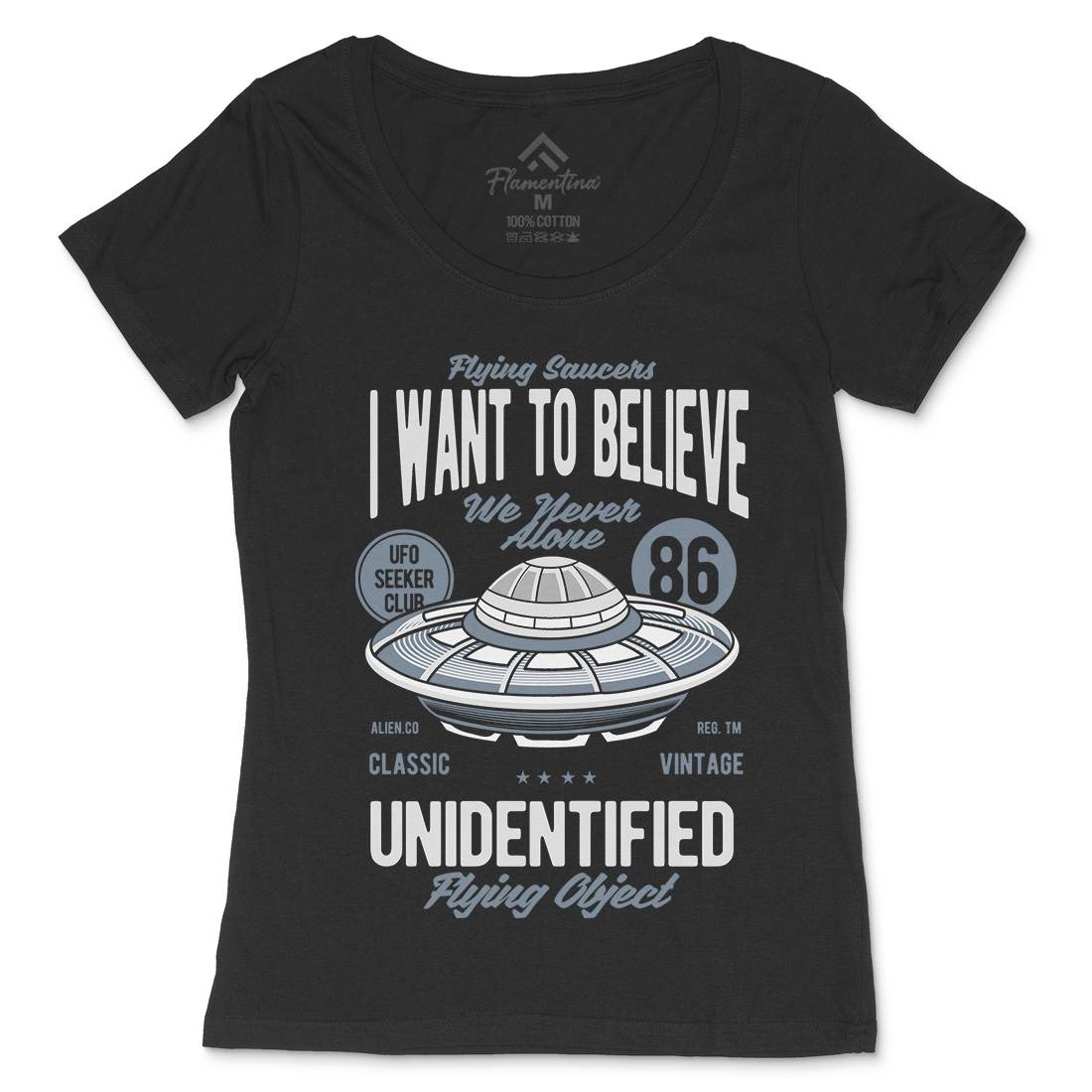 Ufo Womens Scoop Neck T-Shirt Space C463
