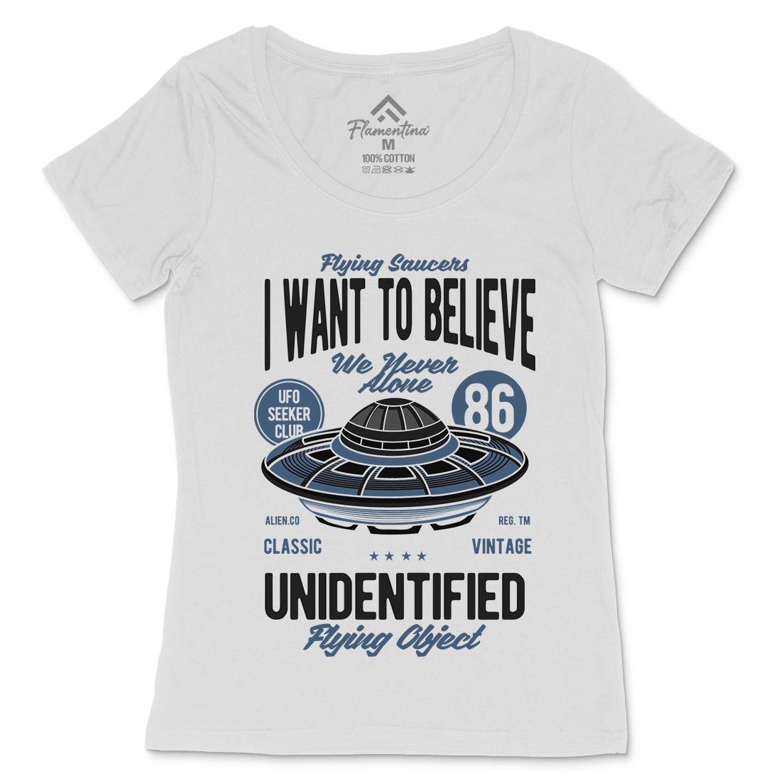 Ufo Womens Scoop Neck T-Shirt Space C463