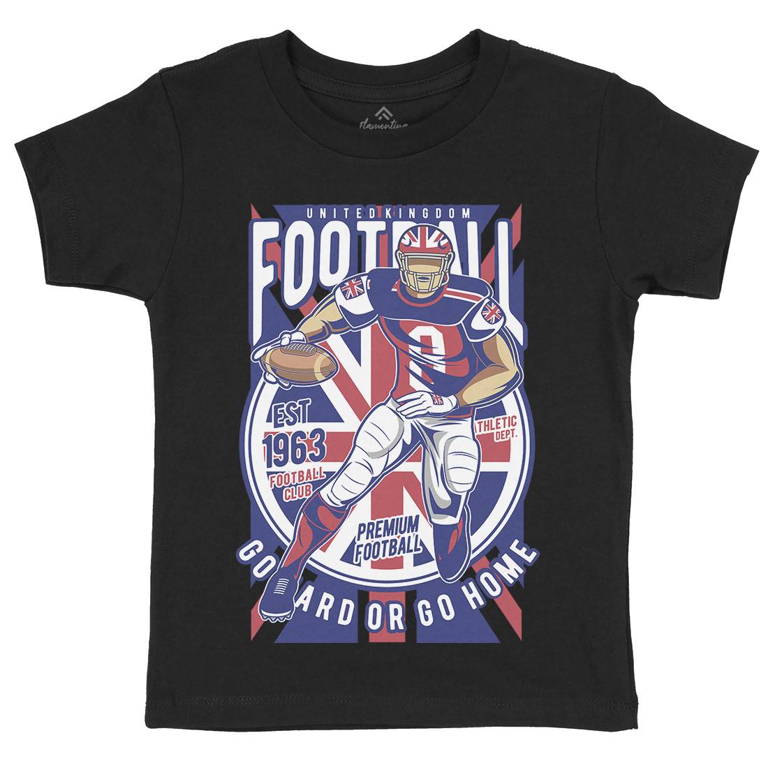 Uk Football Kids Crew Neck T-Shirt Sport C464