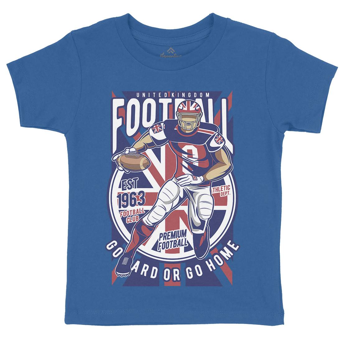 Uk Football Kids Organic Crew Neck T-Shirt Sport C464
