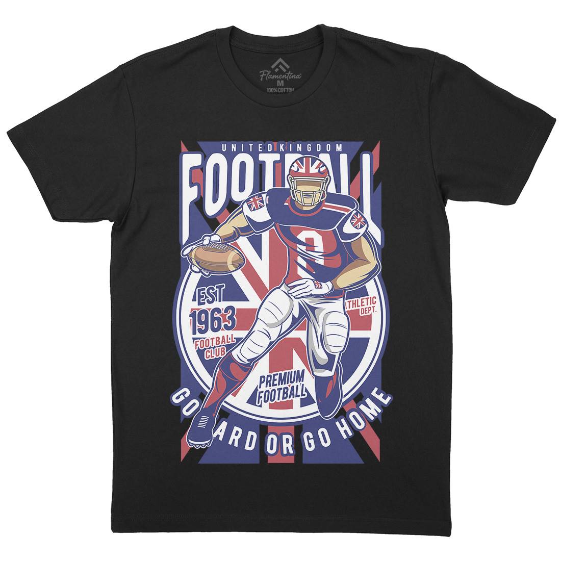 Uk Football Mens Crew Neck T-Shirt Sport C464