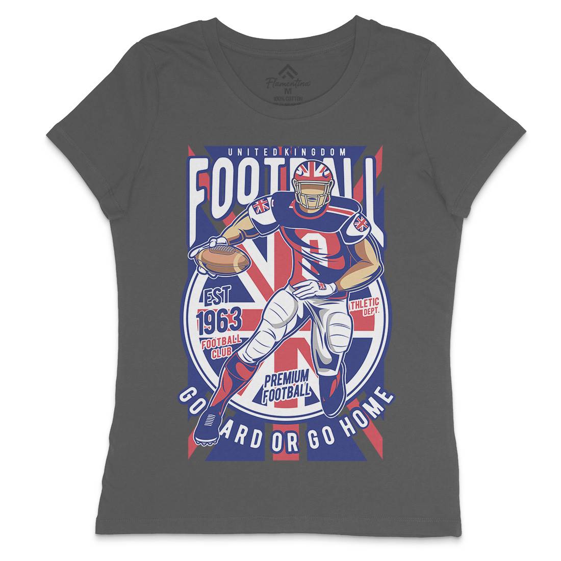 Uk Football Womens Crew Neck T-Shirt Sport C464