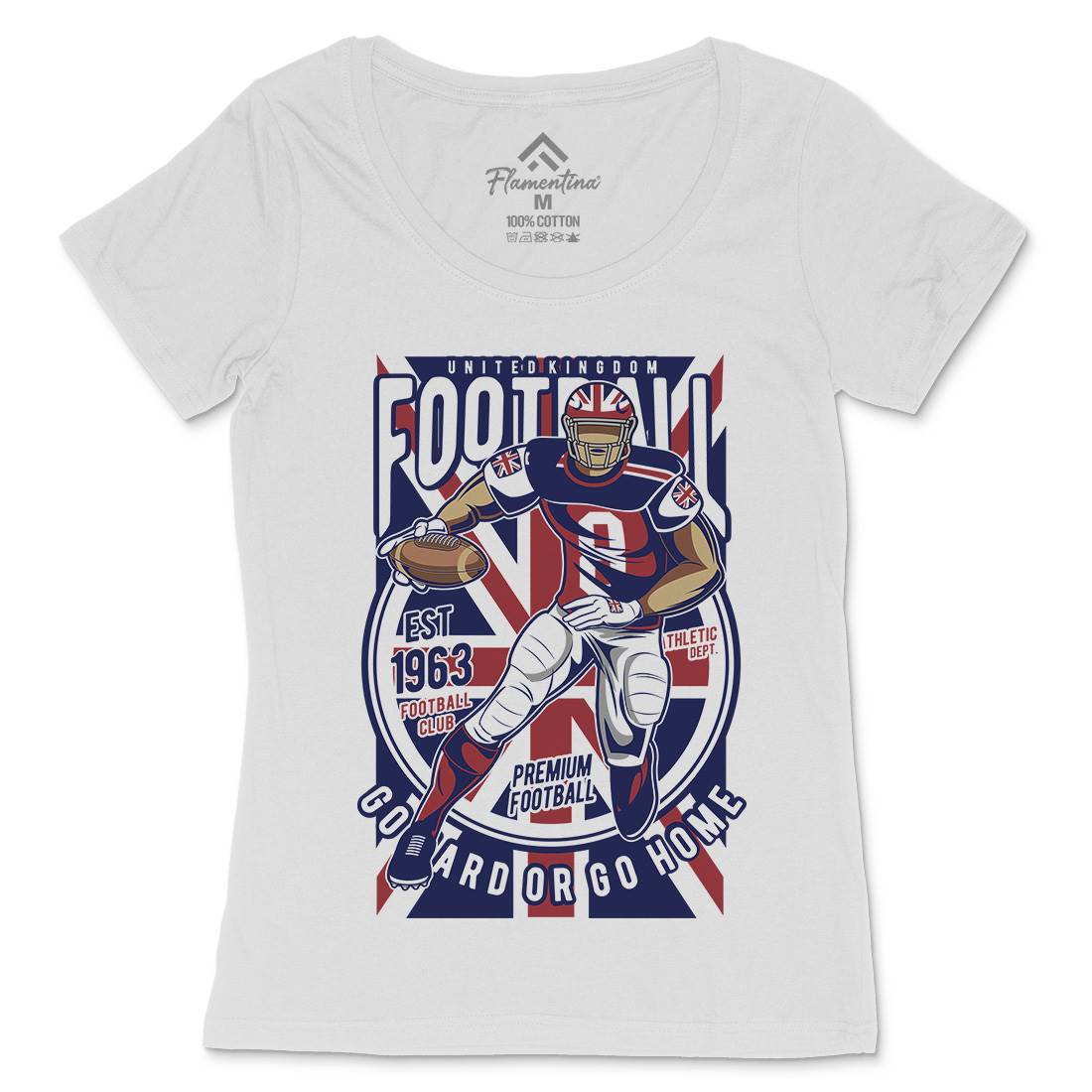 Uk Football Womens Scoop Neck T-Shirt Sport C464