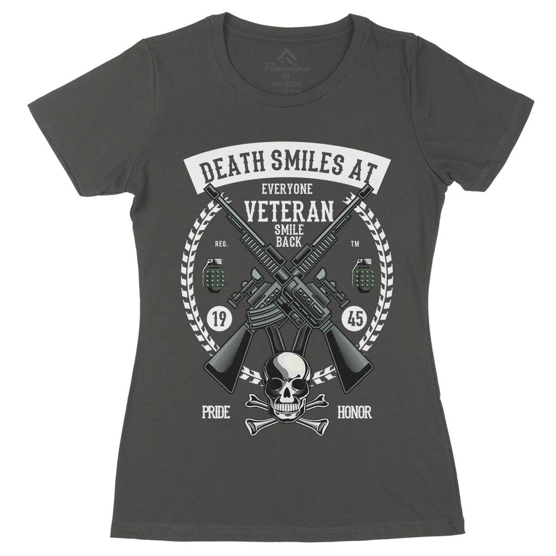 Veteran Womens Organic Crew Neck T-Shirt Army C466