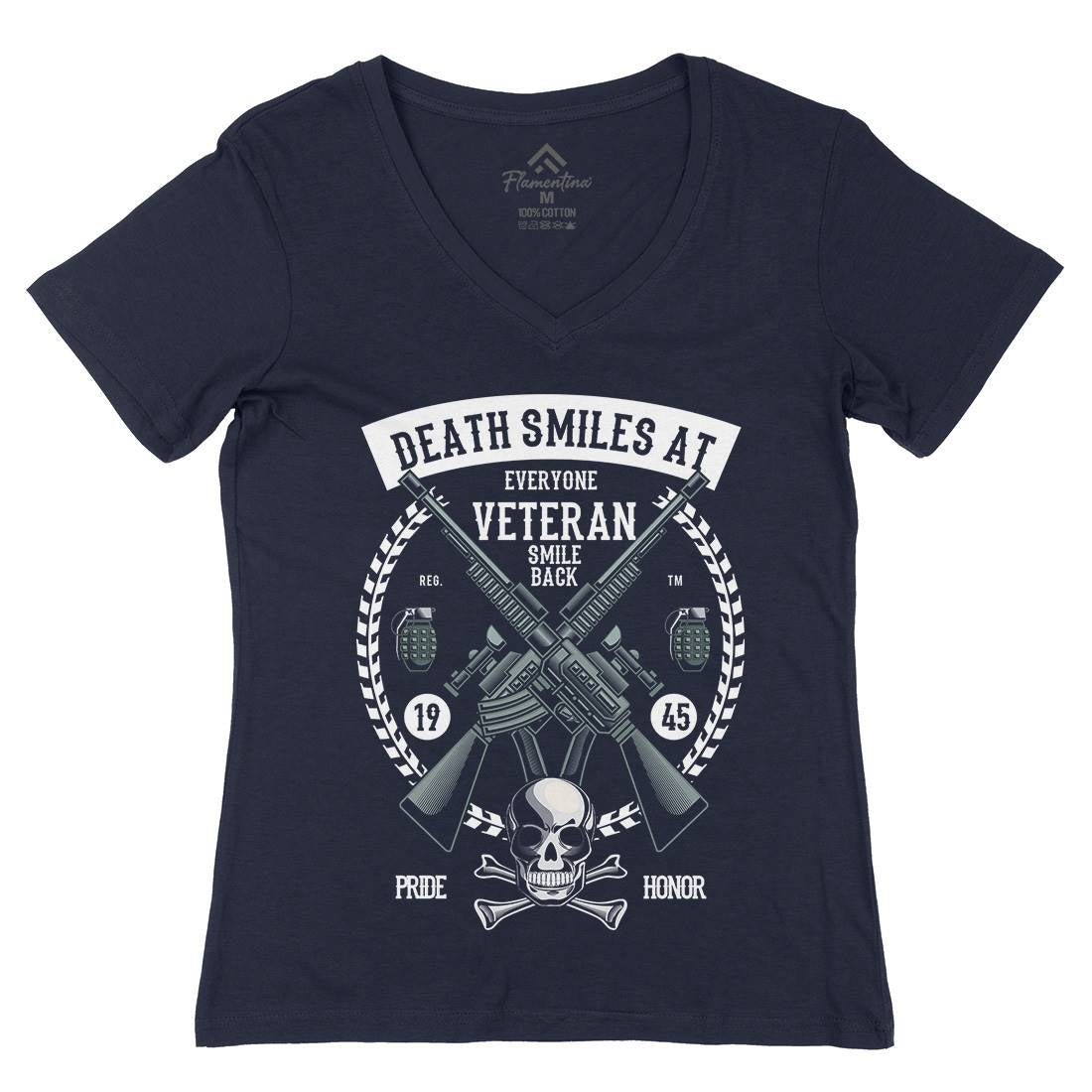 Veteran Womens Organic V-Neck T-Shirt Army C466