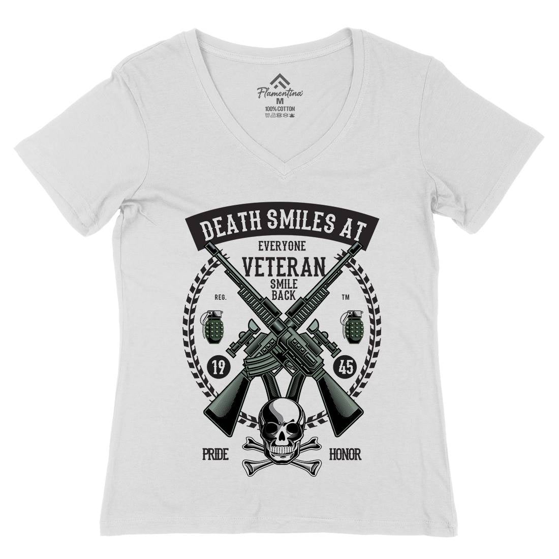 Veteran Womens Organic V-Neck T-Shirt Army C466